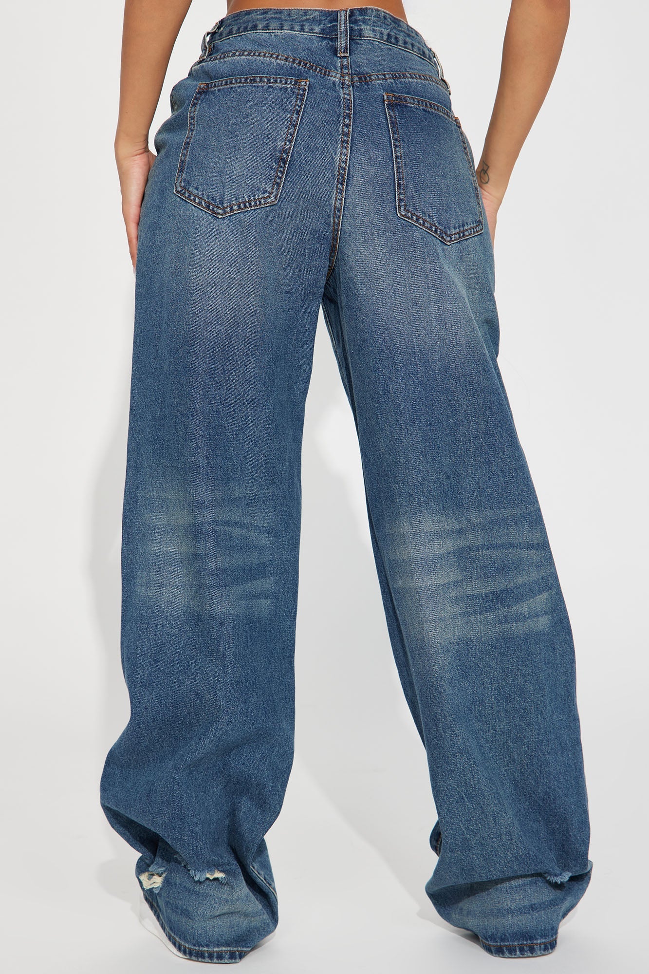 New From Closet Baggy Wide Leg Jean Medium Wash