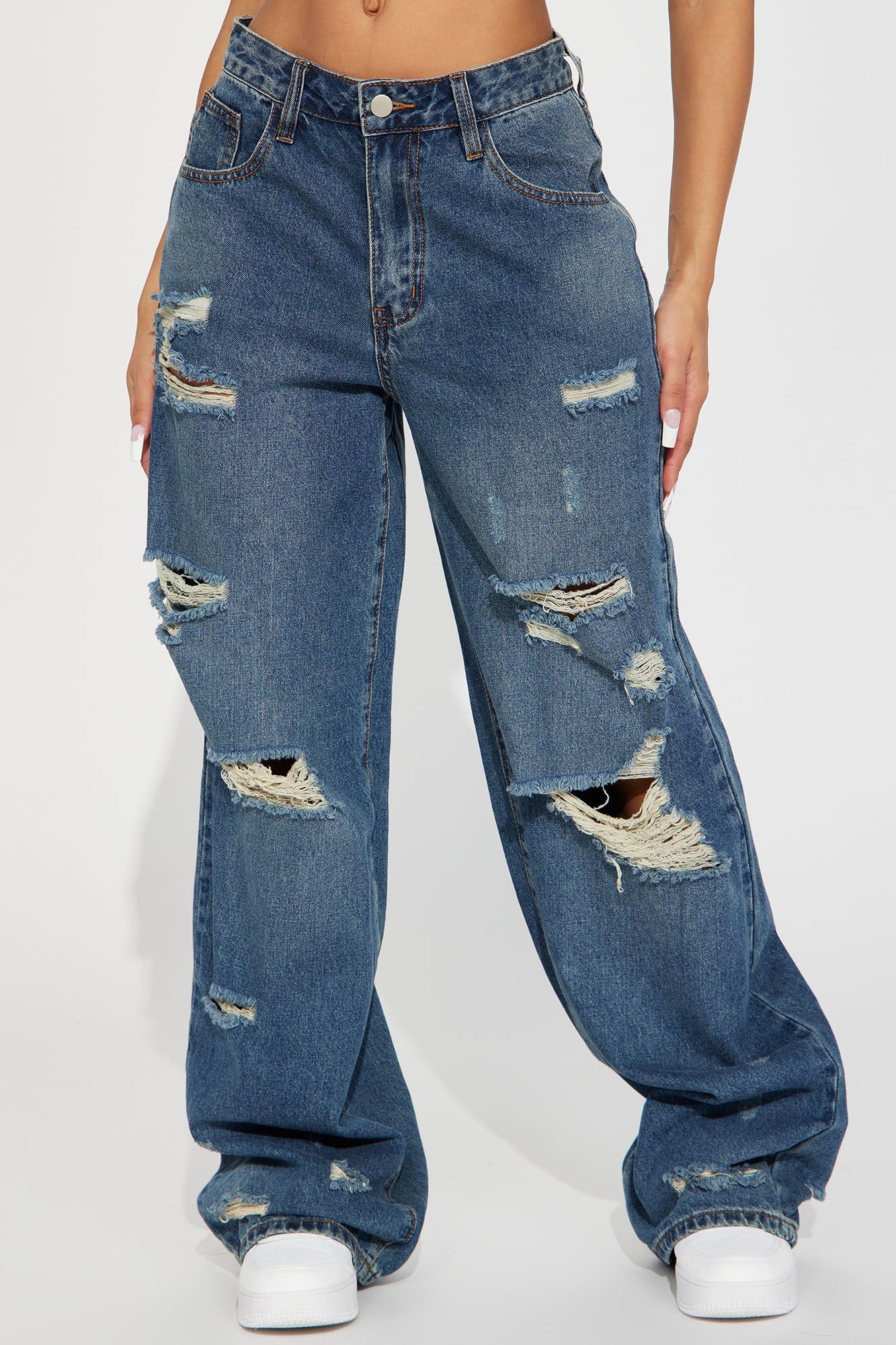 New From Closet Baggy Wide Leg Jean Medium Wash