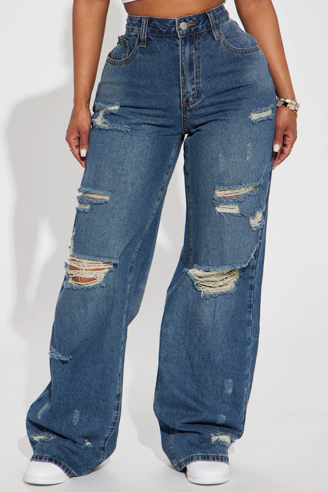 New From Closet Baggy Wide Leg Jean Medium Wash